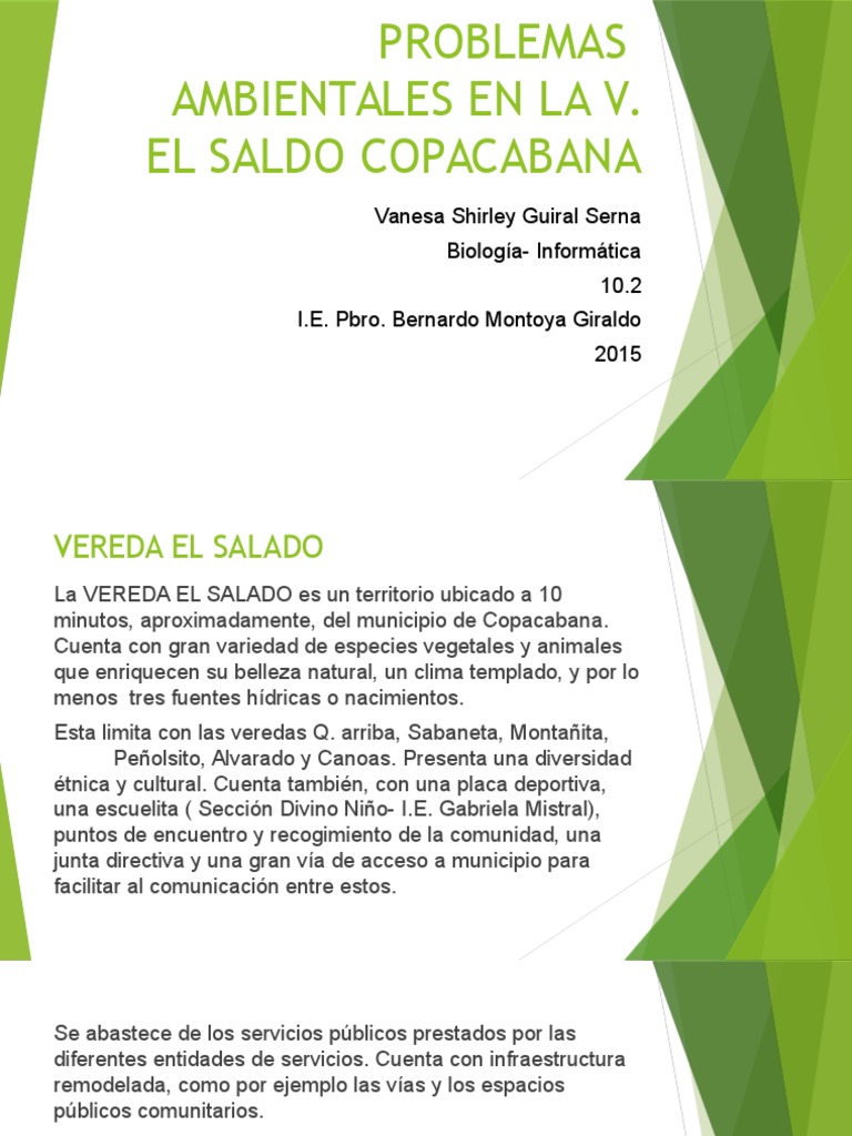 Problemas Ambientales en La Vereda El Salado. | PDF | Residuos | Naturaleza