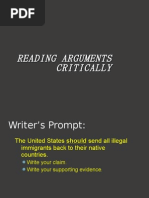 Reading Arugments Critically