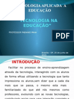 Aula de Tecnologia Aplicada a Educação