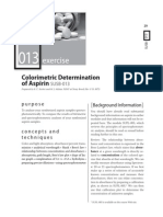 Spectrophotometric Analysis of Synthesized Aspirin (SUSB-013