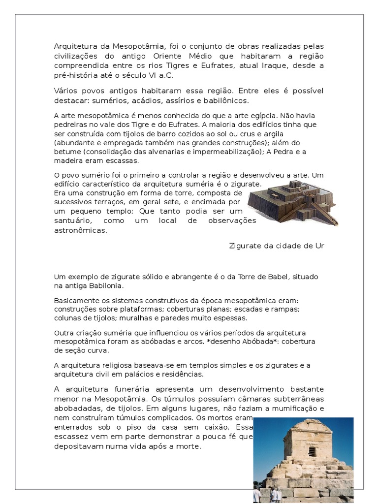 Arquitetura Da Mesopotâmia | PDF | Suméria | Mesopotâmia, image size:768x1024