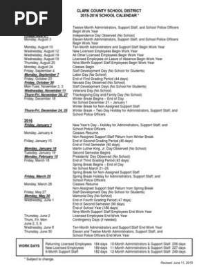 2015 2016 School Calendar | PDF | Academic Term | Seasons