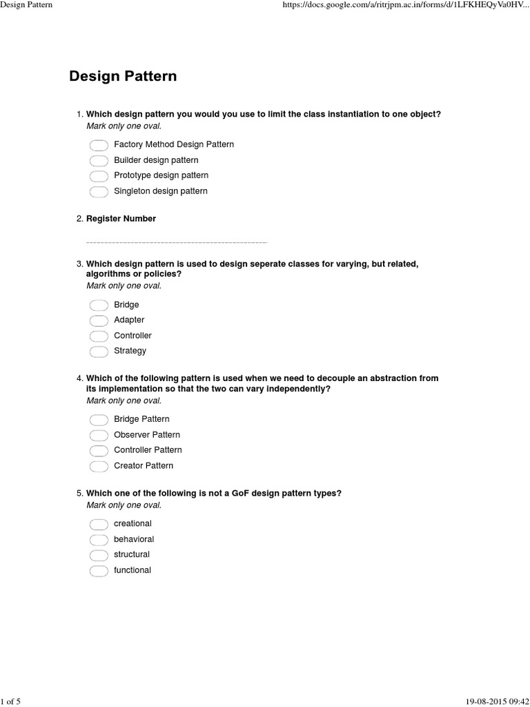 Design Pattern Quiz | Software Design Pattern | Class (Computer ...