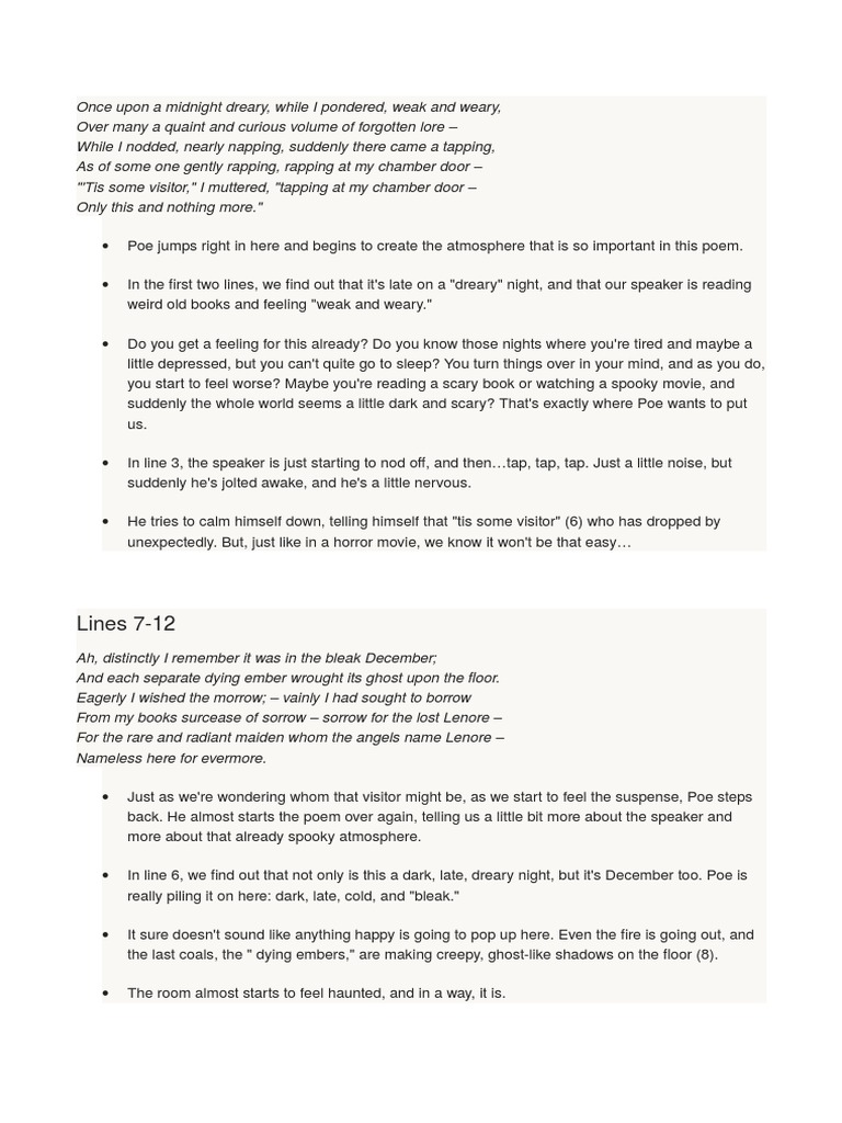 the raven analysis essay