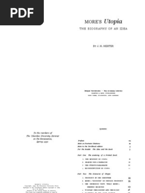 J H Hexter More S Utopia Utopia Book Citation
