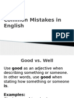 Common Mistakes in English Grammar and Usage