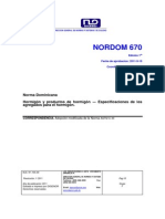NORDOM 670 Hormigón y Productos de Hormigón Especificaciones de Los Agregados para El Hormigón.