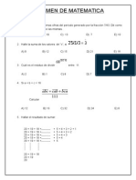 Examen de Matematica Concurso Quinto Grado