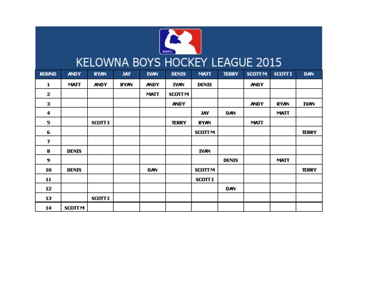 Hockey Draft Grid | PDF | Sports | American Football