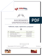 LAS SOCIEDADES UNIPERSONALES: ORIGEN, EVOLUCIÓN Y REGULACIÓN EN HONDURAS