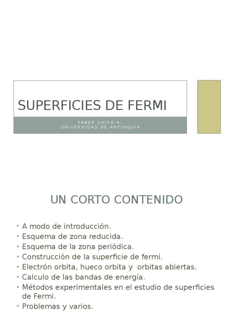 Superficies de Fermi PDF Electrón Campo magnético