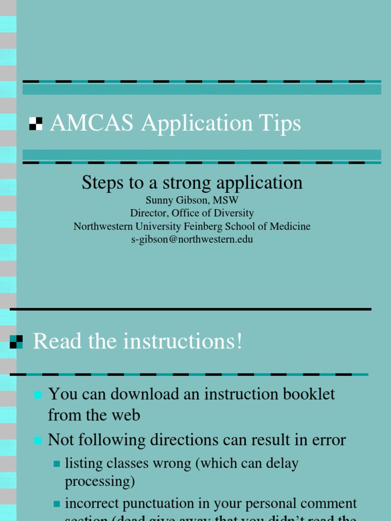 AMCAS Tips Higher Education Secondary School