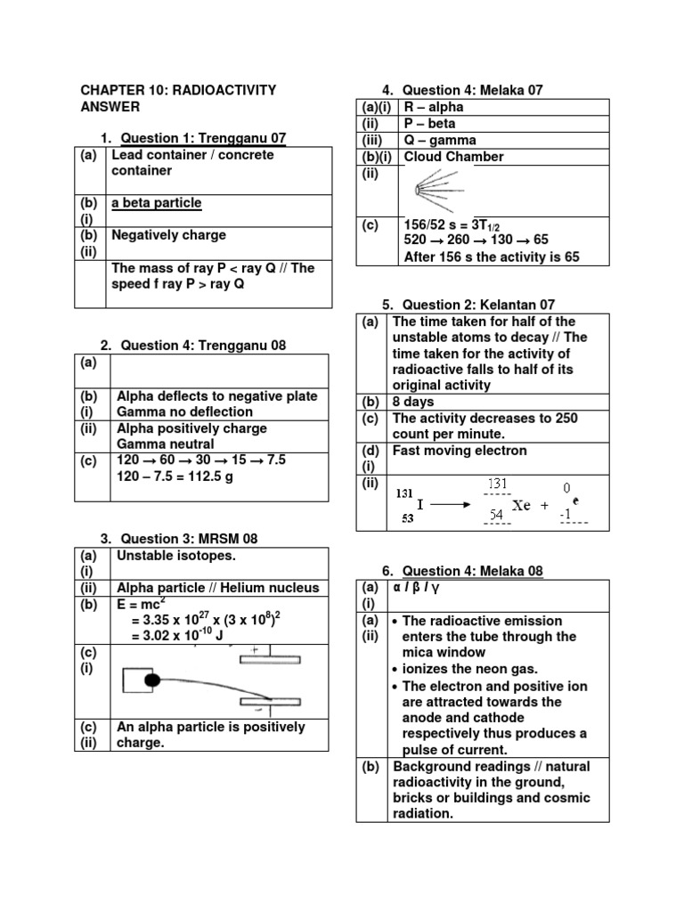 Physics Chapter 10 Answer Pdf Radioactive Decay Nuclear Physics