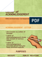 Letter of Acknowledgement
