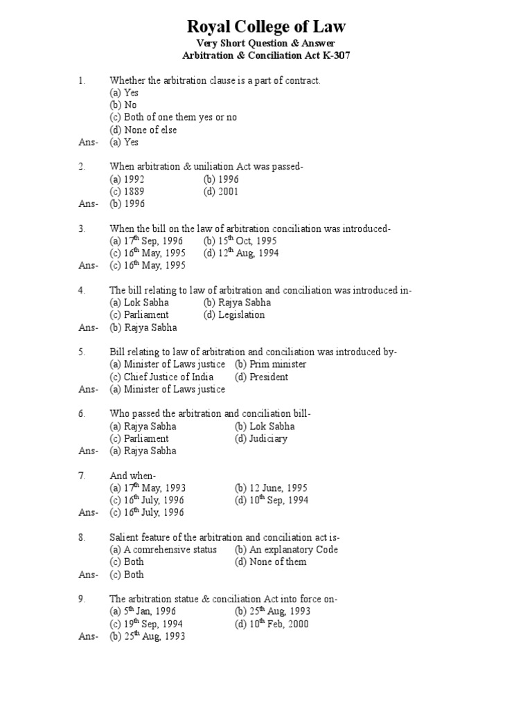 Arbitration And Conciliation Act 1996 Pdf Free Download