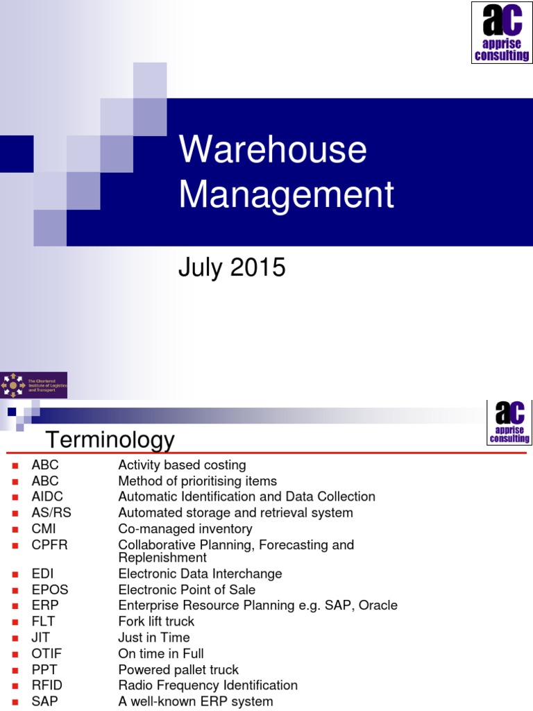 Warehouse Management Terminology Guide | PDF | Warehouse | Enterprise ...