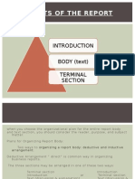 3 Parts of The Report: BODY (Text) Terminal Section