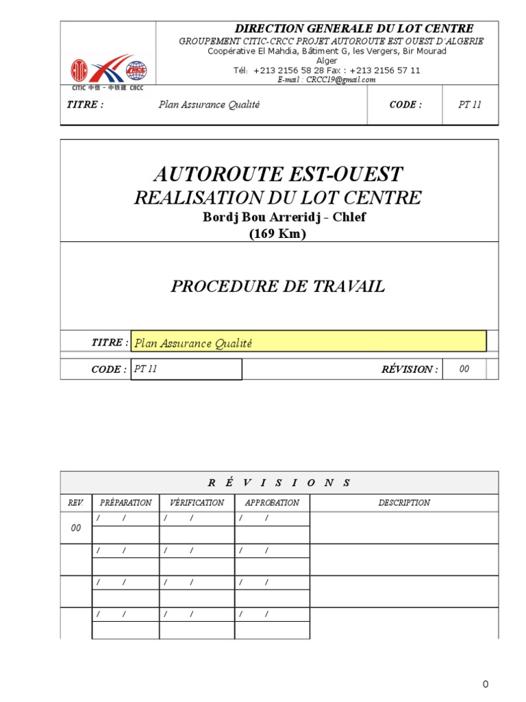 Cadre Du Schéma Organisationnel Du Plan D assurance De La Qualité 11 Plan D'assurance Qualité | PDF | Science | Technologie (Général)