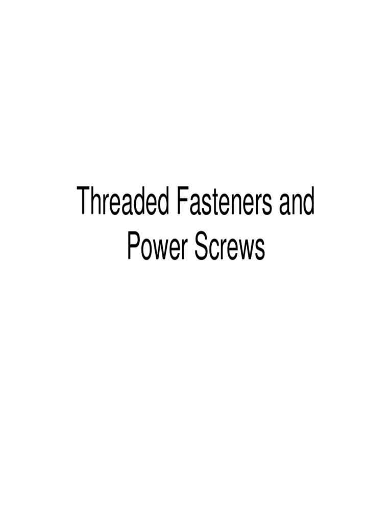 Threaded Fasteners CH 10 | PDF | Nut (Hardware) | Screw