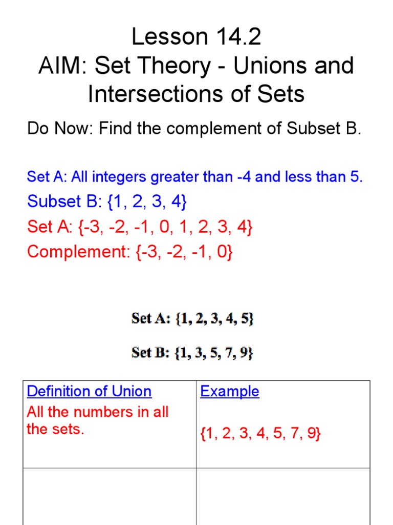 Set Theory Basics for Students | PDF