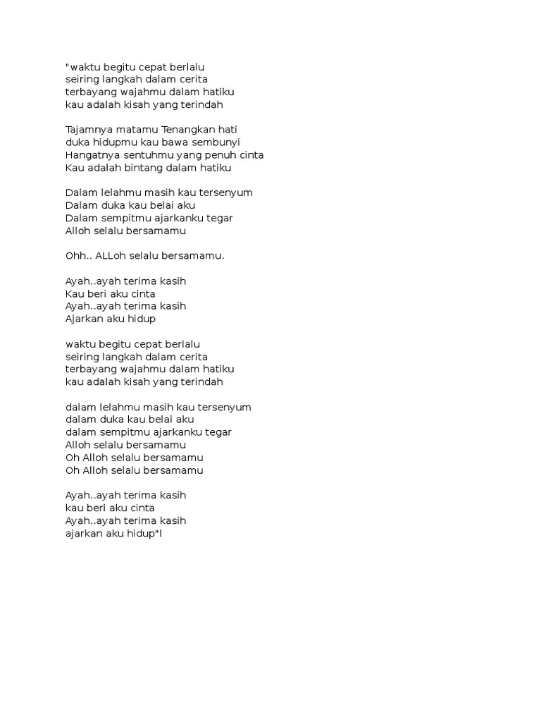 Lirik Lagu Ayah