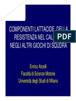 Componenti Lattacide Della Resistenza Nel Calcio - E.arcelli