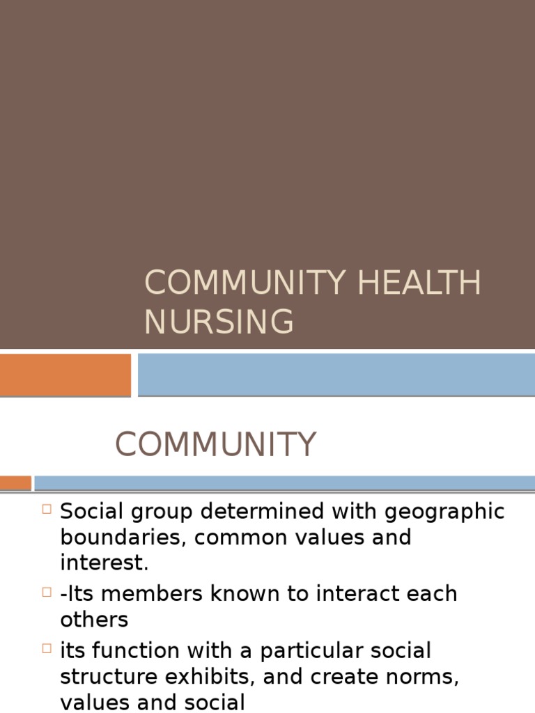Community Health Nursing Overview | PDF | Self Efficacy | Epidemiology