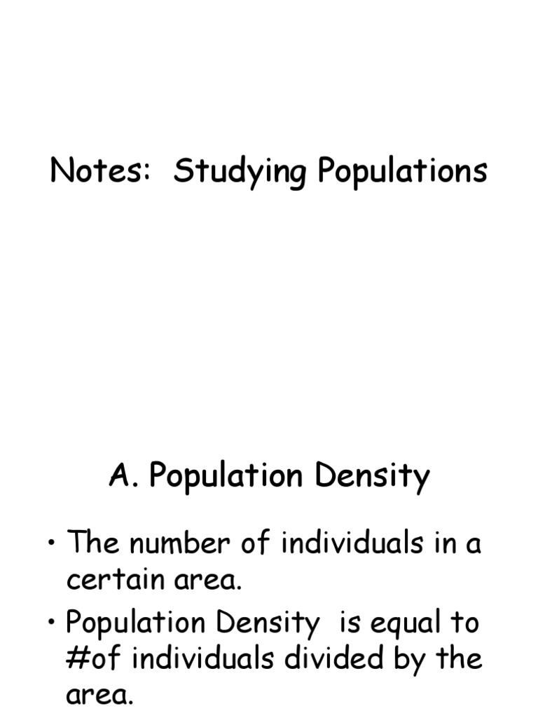 Notes: Studying Populations | PDF | Nature