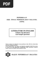 Sukatan Pelajaran Literature in English STPM