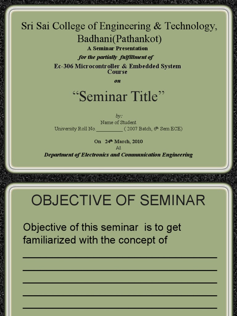 Microcontroller & Embedded Systems Seminar | PDF