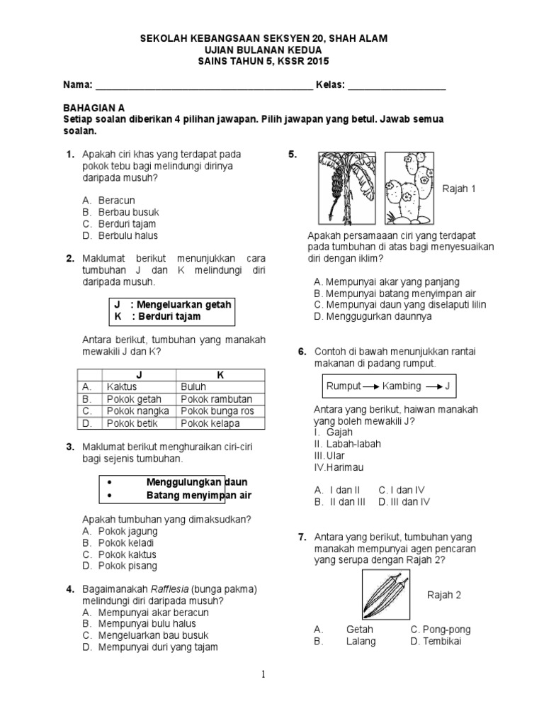 Contoh Soalan Sains Tingkatan 1 2019 - Wopieneme