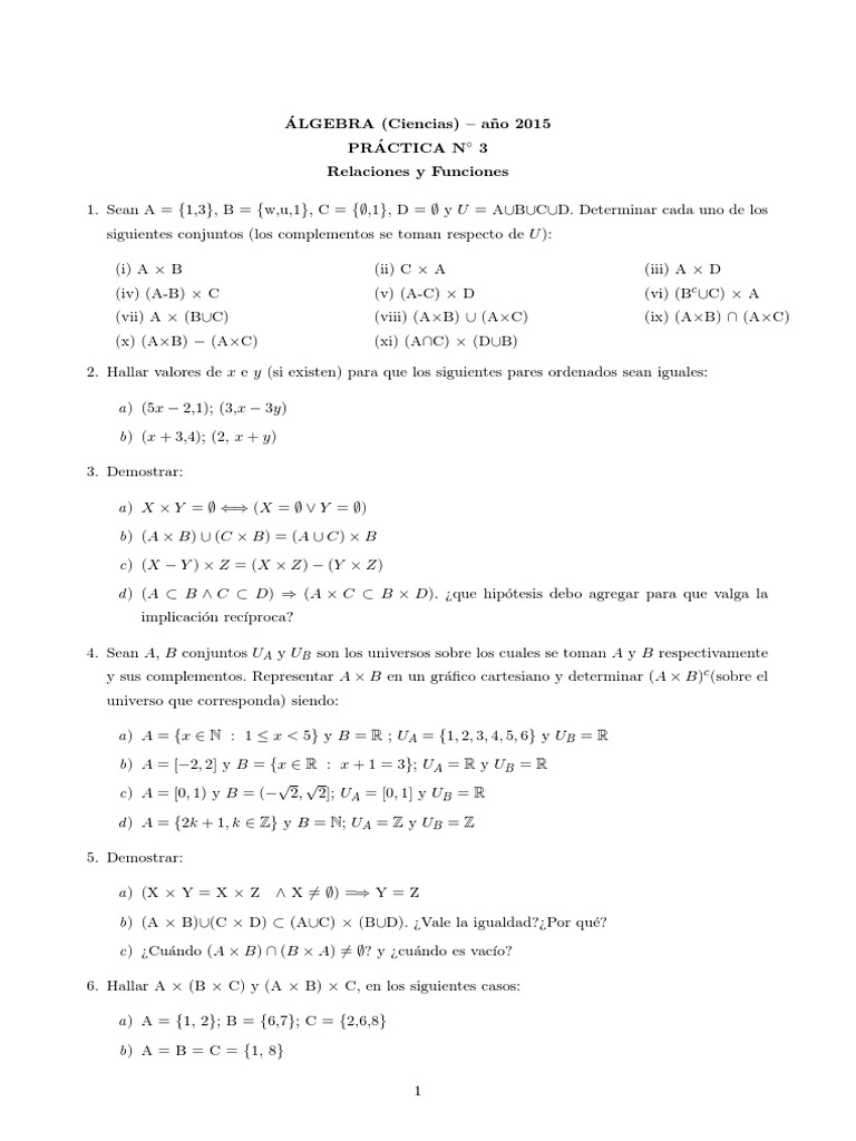 Álgebra TP | PDF | Intervalo (Matemáticas) | Relaciones matematicas