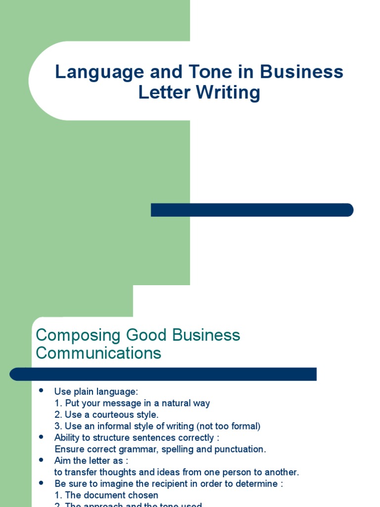 Business Letter Writing Language | PDF | Plain Language | Linguistics