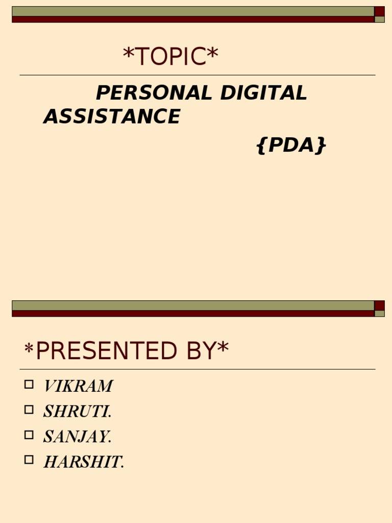 PDA PDF Personal Digital Assistant Areas Of Computer Science