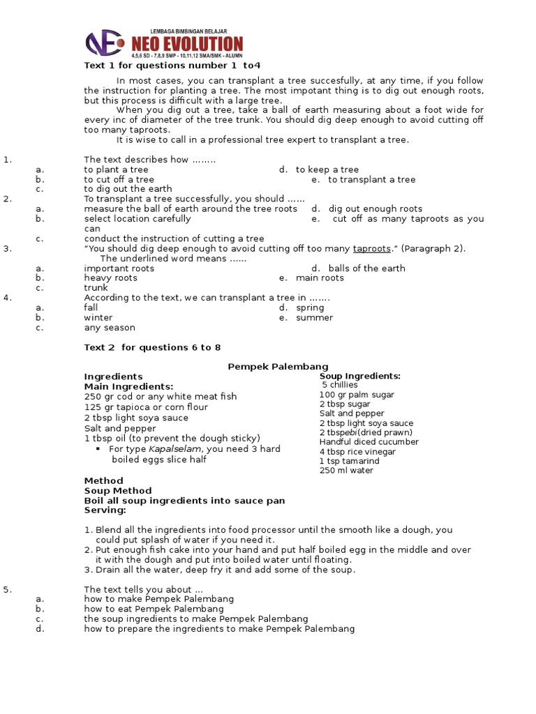 Contoh soal essay procedure text smp kelas 9 image