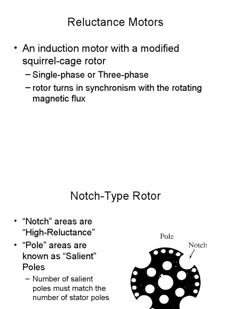 Reluctance Motors: - An Induction Motor With A Modified Squirrel-Cage ...