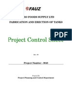 Project Control Sheet - For Defined Scope of Work