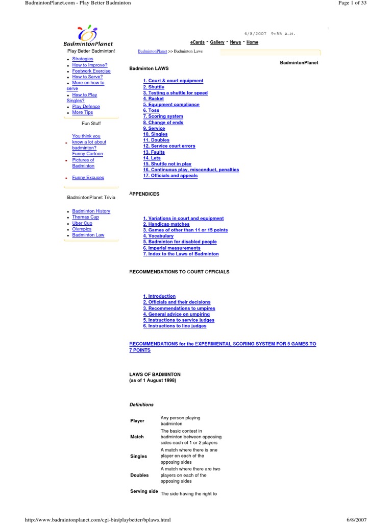 Shuttle Court Rules-1 | PDF