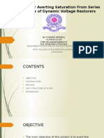 a method for averting saturation by using DVR in a transformer