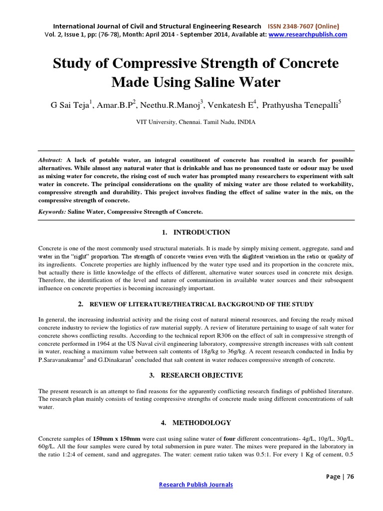 Study of Compressive Strength of Concrete-424 PDF | PDF | Sodium ...