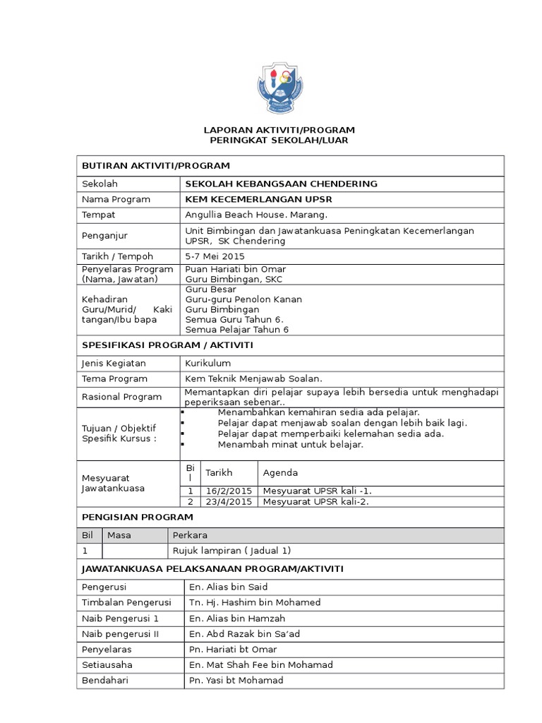 Contoh Laporan Program