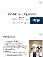 Yogaswara - EKMA4157 Organisasi - Modul 1 Perkembangan Teori Organisasi PDF