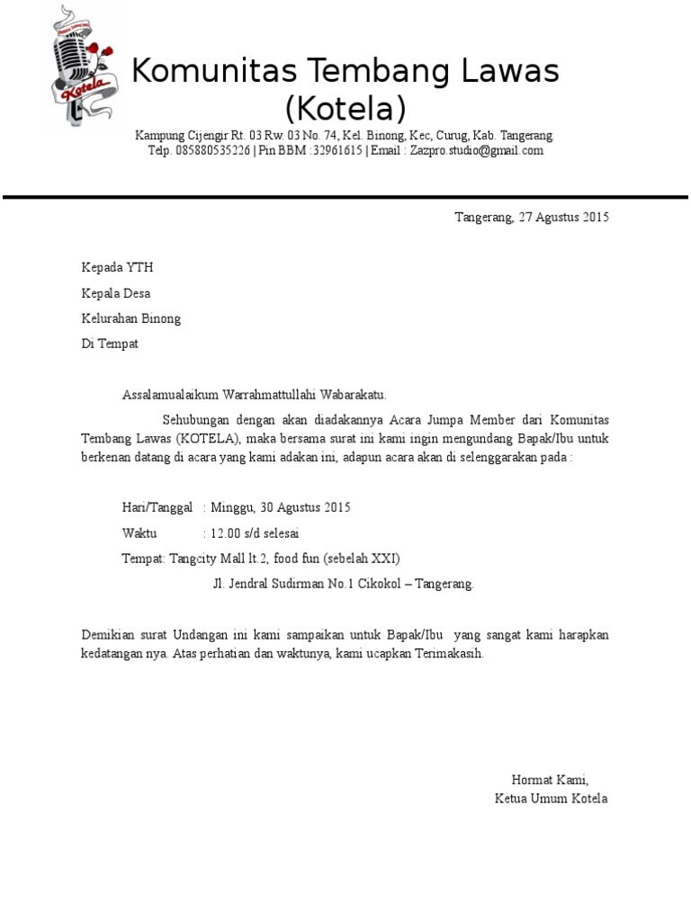 Congoh Surat Undangan Resmi