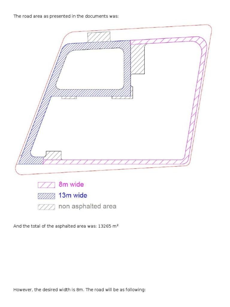 Road Area Specifications and Measurements | PDF