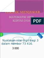 Teknik Menjawab Matematik KLON