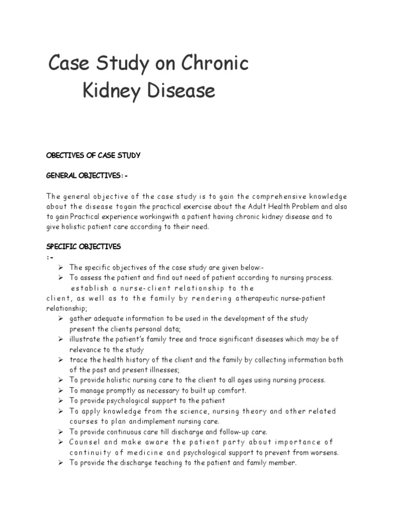 conclusion of chronic kidney disease case study