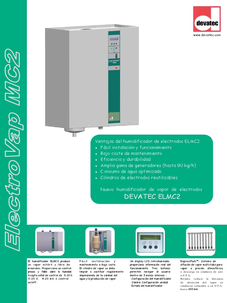 Humidificador ELMC2 de Devatec | PDF | Cantidad | Química Física