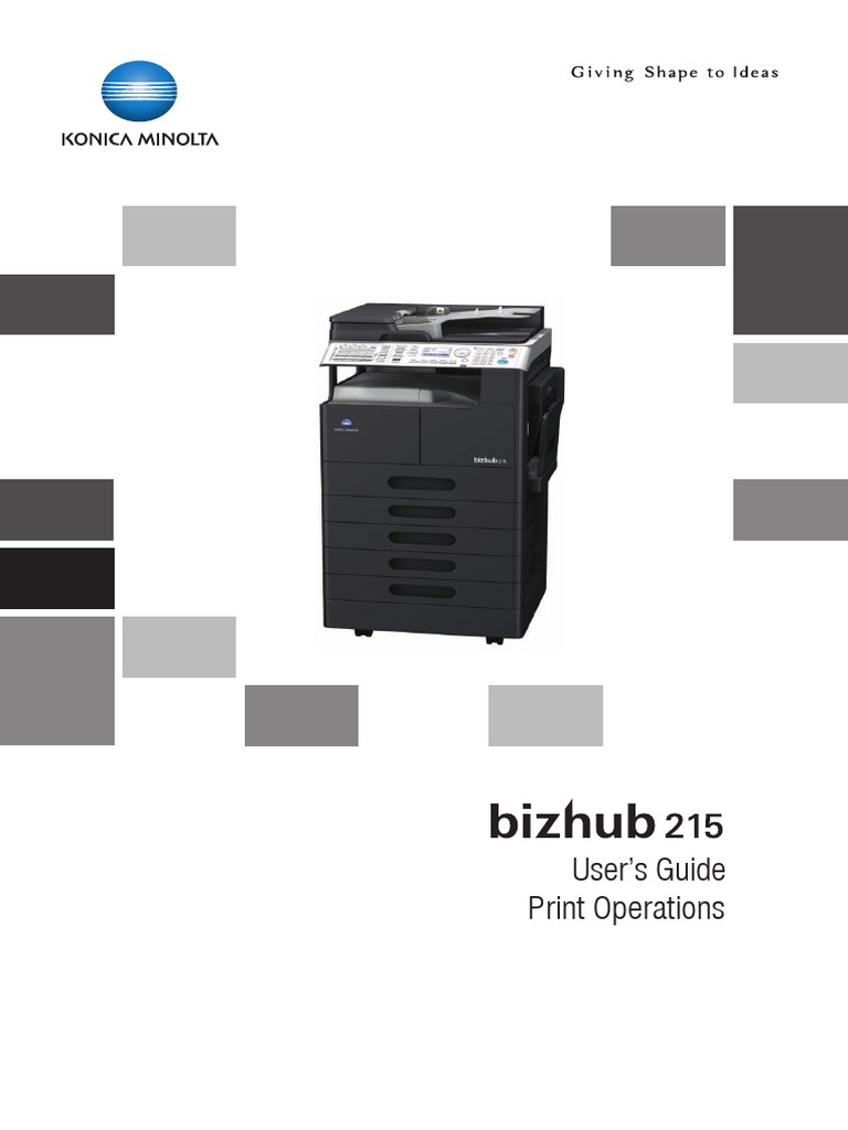Bizhub 215 Ug Print Operations en 1 1 0 PDF Port