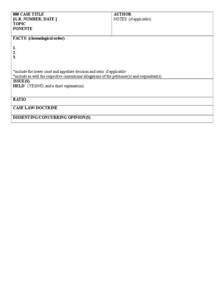 Legal Case Analysis and Summary | PDF