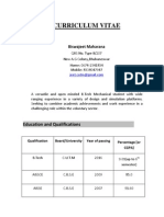 Curriculum Vitae: Education and Qualifications